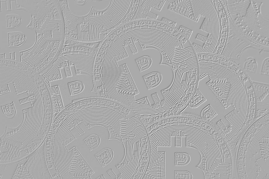 Bitcoin Cryptocurrency Art - Minimalistic  Digital Art by Marianna Mills