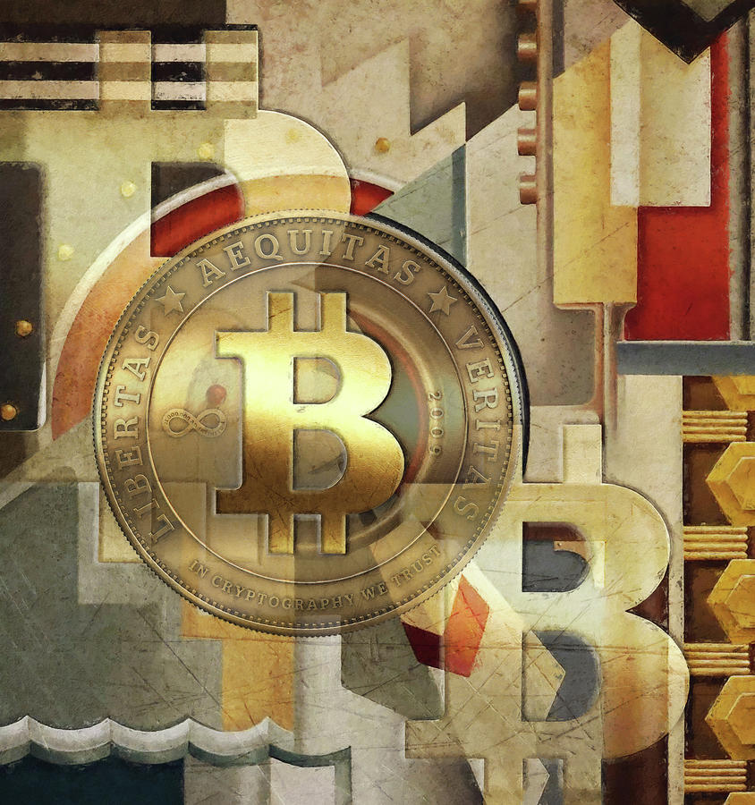 Bitcoin Deco VI Painting by Steve Hunziker