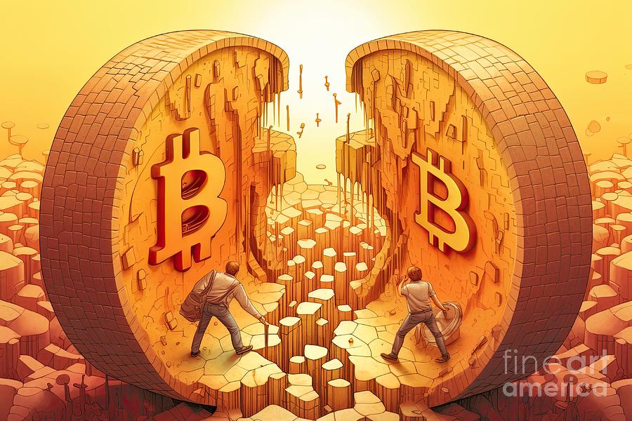 Bitcoin Halving concept Digital Art by Benny Marty