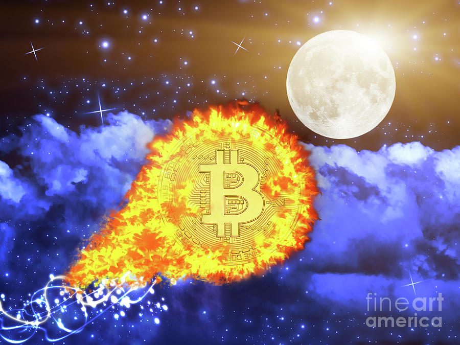Bitcoin value going to the moon Photograph by Benny Marty