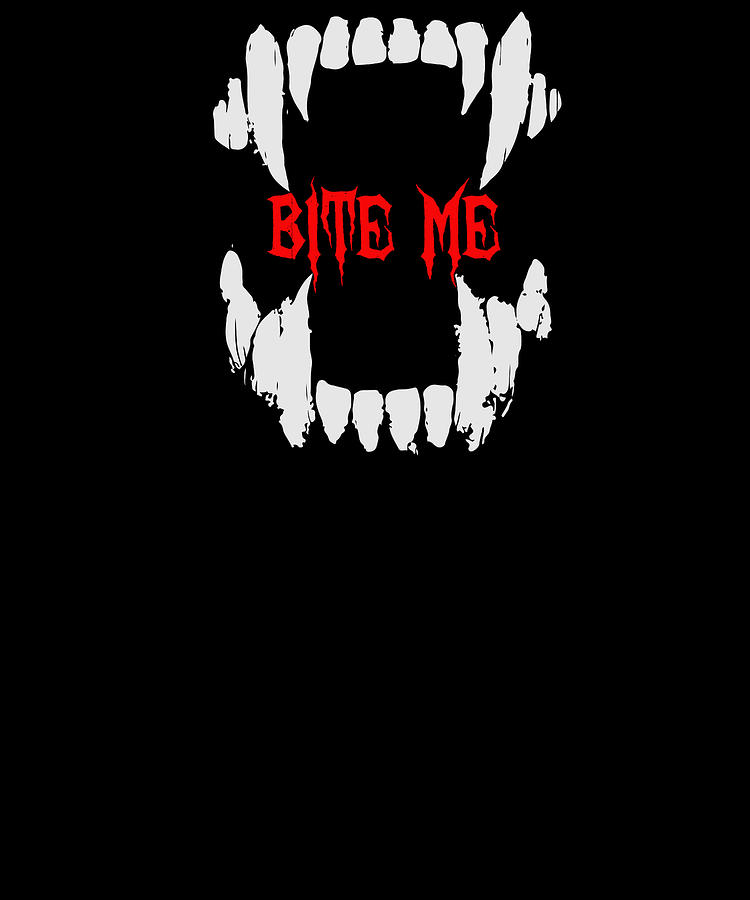 Bite Me Vampire Fangs Digital Art by ShunnWii