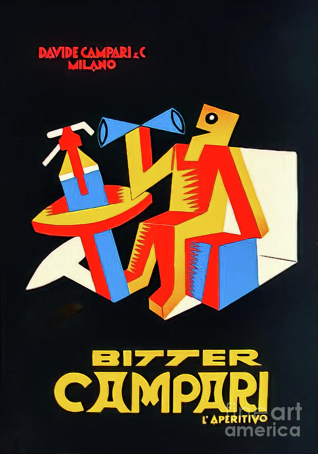 Bitter Campari Aperitif Drinks Poster 1932 Drawing by M G Whittingham
