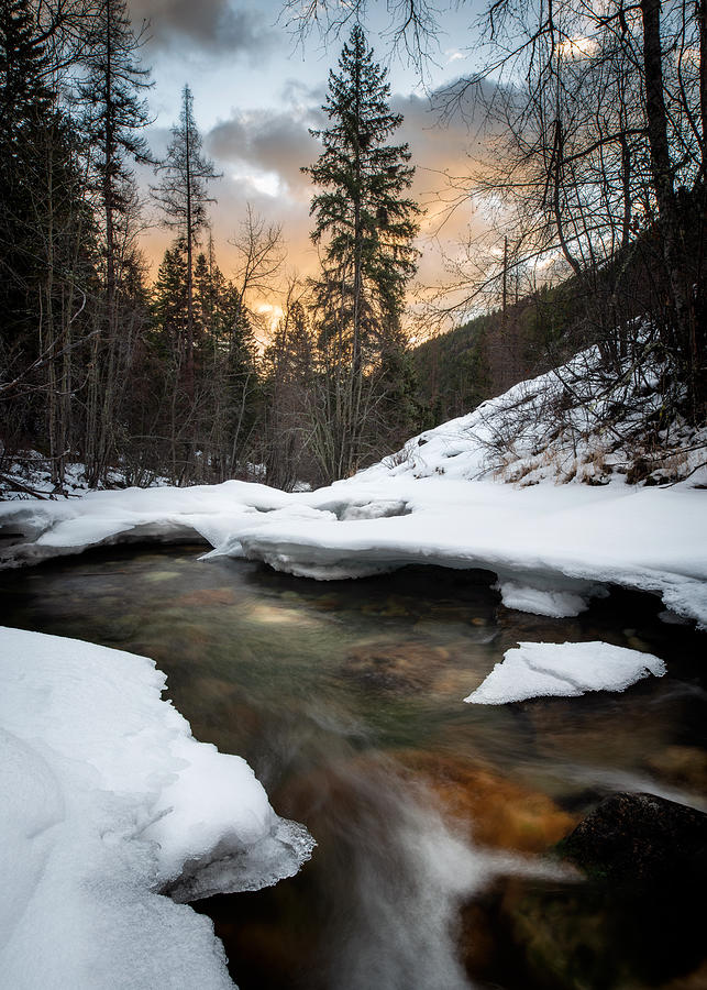 Winter Photograph - Bitterroot Winter Creek 3 by Matt Hammerstein