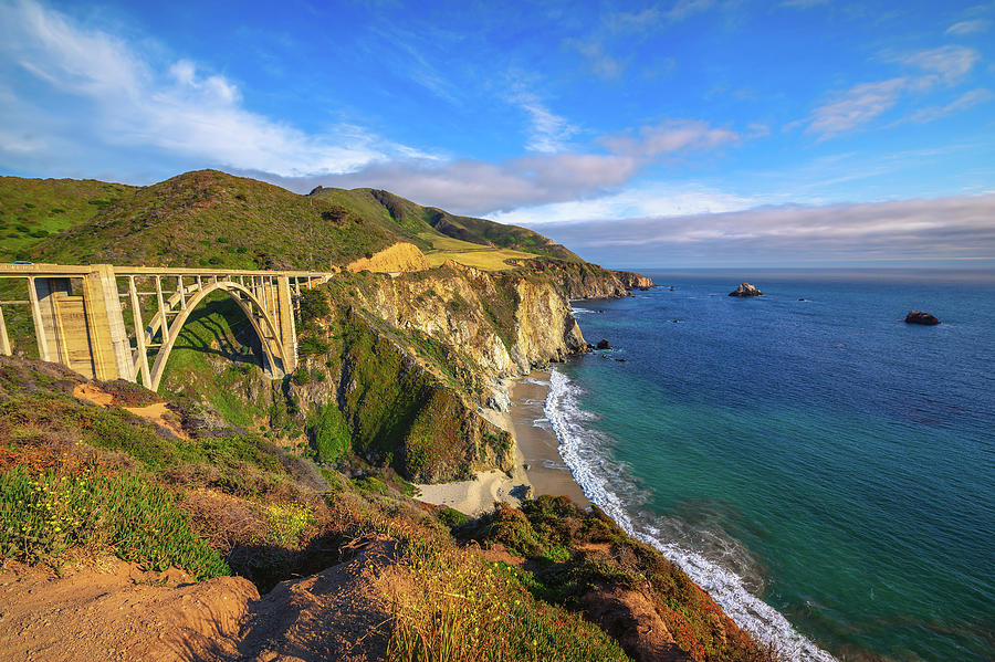 Bixby Bridge and Pacific Coast Highway in California Photograph by Miroslav Liska