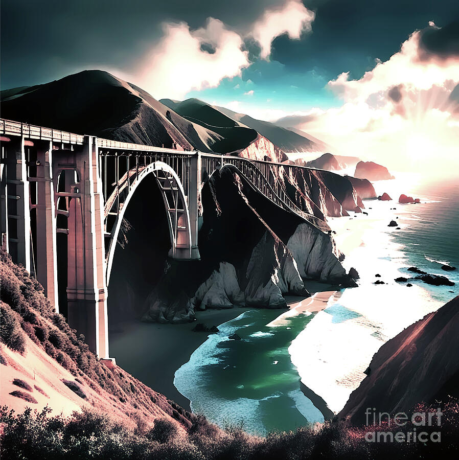  Bixby Creek Bridge Digital Art by Eddie Eastwood