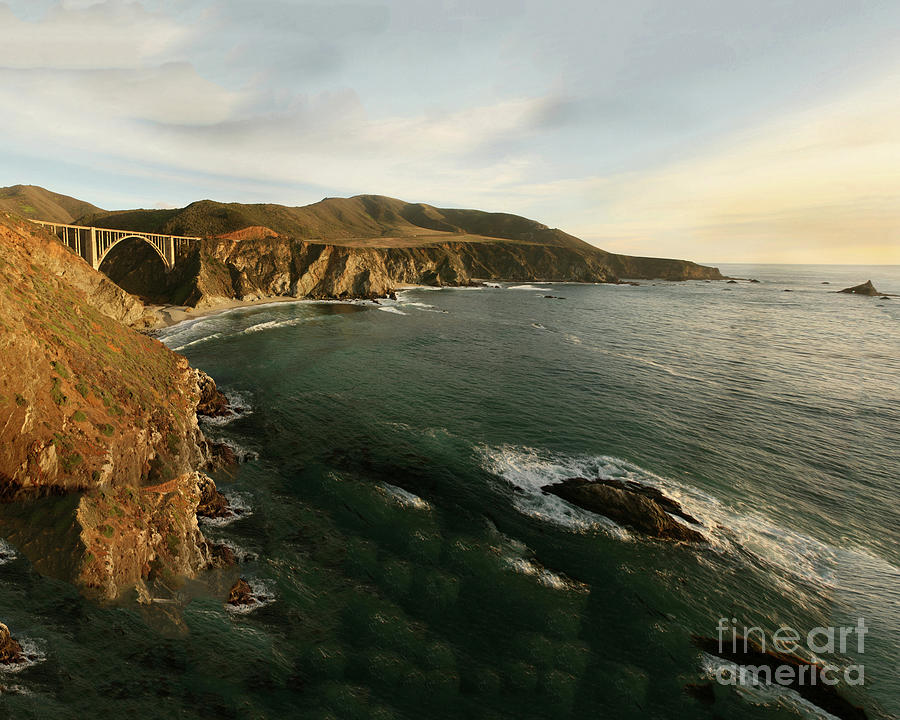 Bridge Photograph - Bixby Creek Bridge Big Sur  view looking South to Hurricane Point 2009 by Monterey County Historical Society