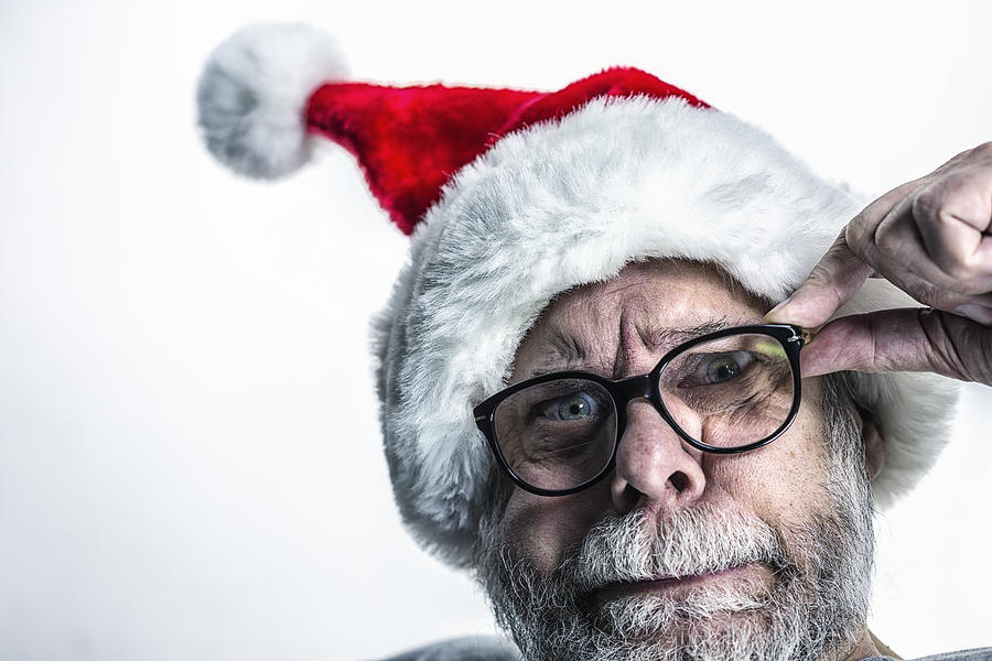 Bizarre Anxious Fearful Santa Claus Photograph by Willowpix