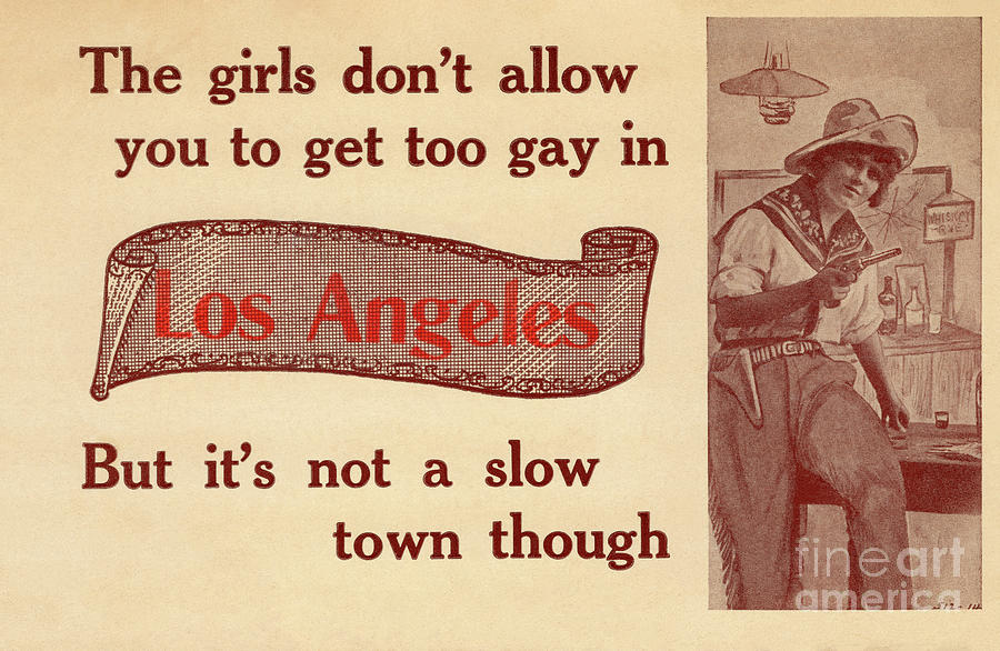 Bizarre Los Angeles Postcard Drawing by Sad Hill - Bizarre Los Angeles Archive