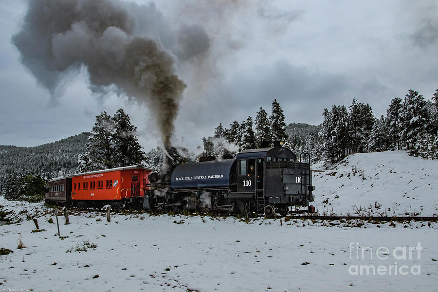 Black Hills South Dakota Photograph - Blach Hills Central Railroad September Snow by Mitch Shindelbower