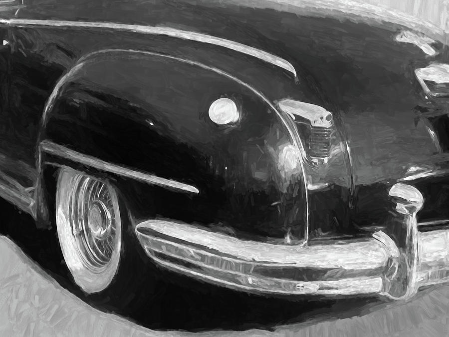 Black 1948 Chrysler Windsor Coupe Rear Corner Bw Photograph by DK Digital