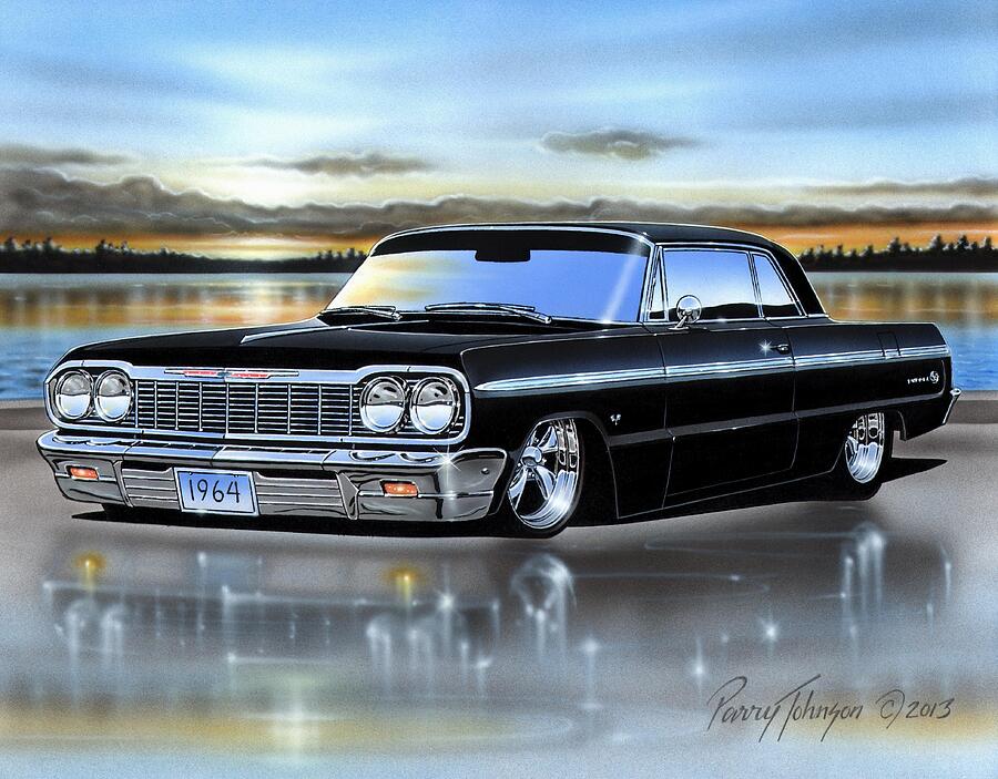 Black 64 Impala SS Hardtop Painting by Parry Johnson - Fine Art America