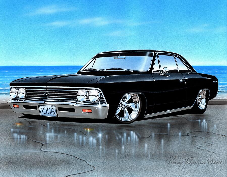 Black 66 Chevelle SS Hardtop Painting by Parry Johnson - Fine Art America