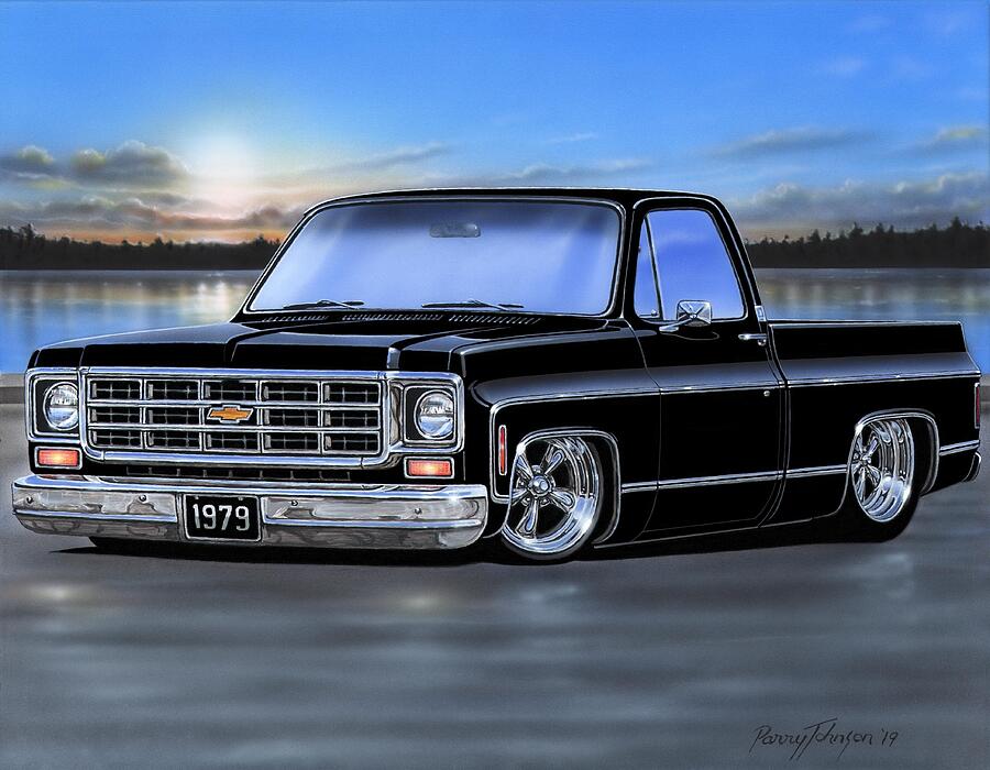 Black 1979 Chevy C10 Fleetside Painting by Parry Johnson - Fine Art America