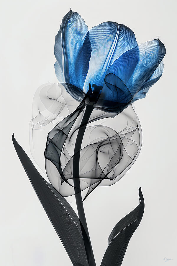 Black and Blue Elegance Painting by Lourry Legarde