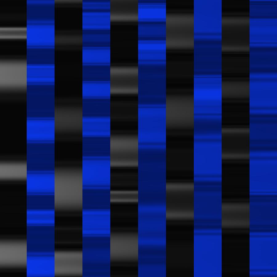 Black And Blue Striped Digital Art