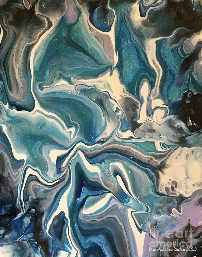 Black and Blue Painting by Valerie Valentine