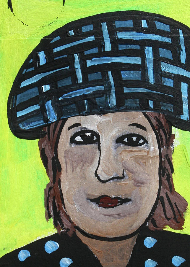Altered Book Mixed Media - Black and Blue Woven Hat by Janyce Boynton Altered Book Mixed Media - Black and Blue Woven Hat by Janyce Boynton