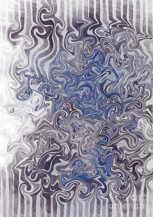 Black And Cobalt Blue Digital Art