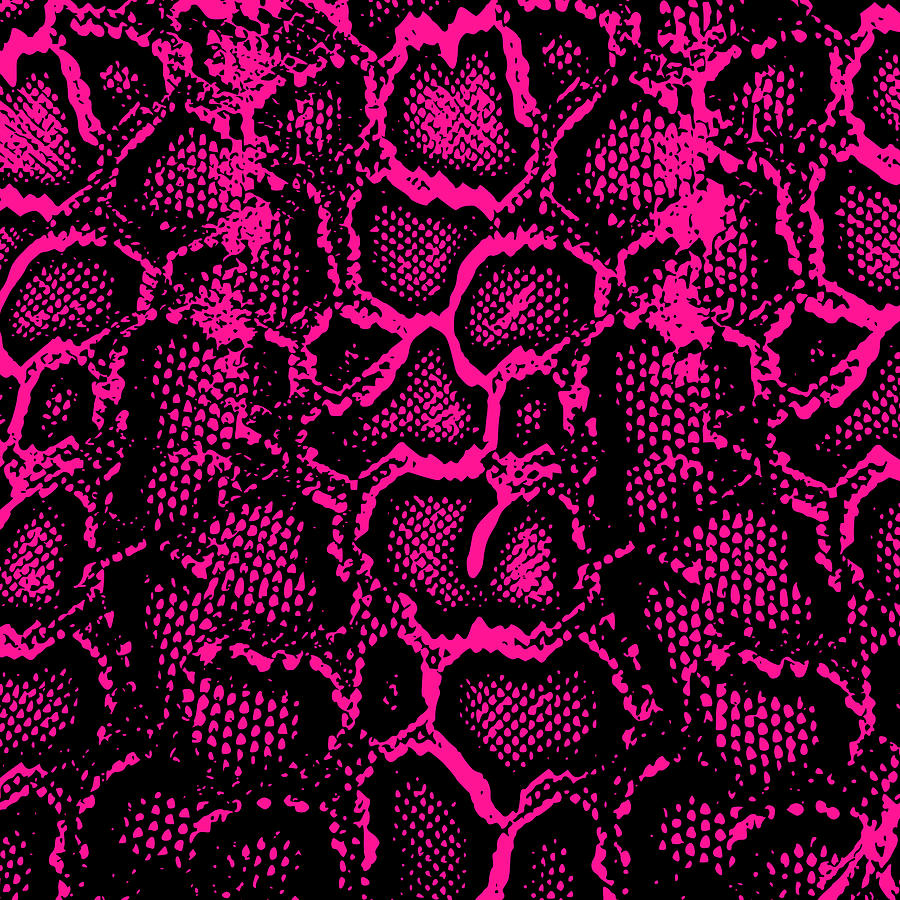 Black and Deep Pink Python Skin Digital Art by Micheal Dent | Fine Art ...