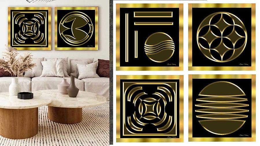 Black and Gold Digital Art by Chuck Staley