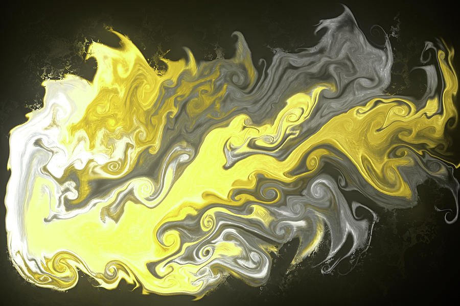 Black and Gold fluid pour abstract art 1 Digital Art by Donald Lawrence ...