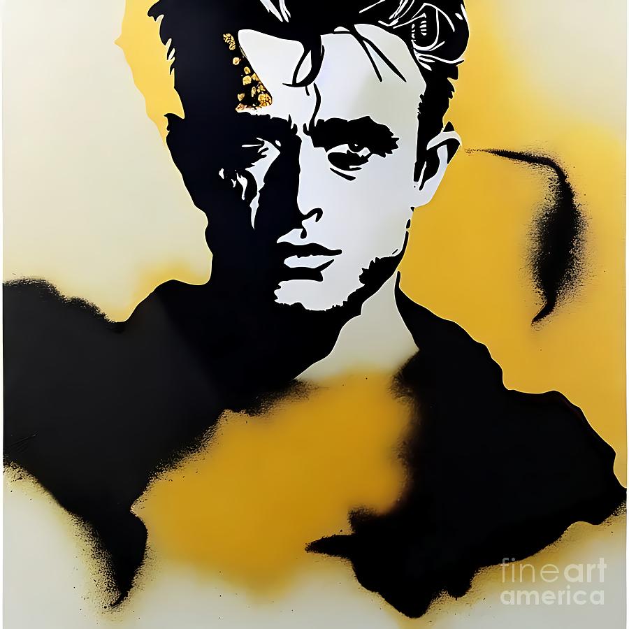 Black and Gold James Dean Digital Art by John Romig - Fine Art America