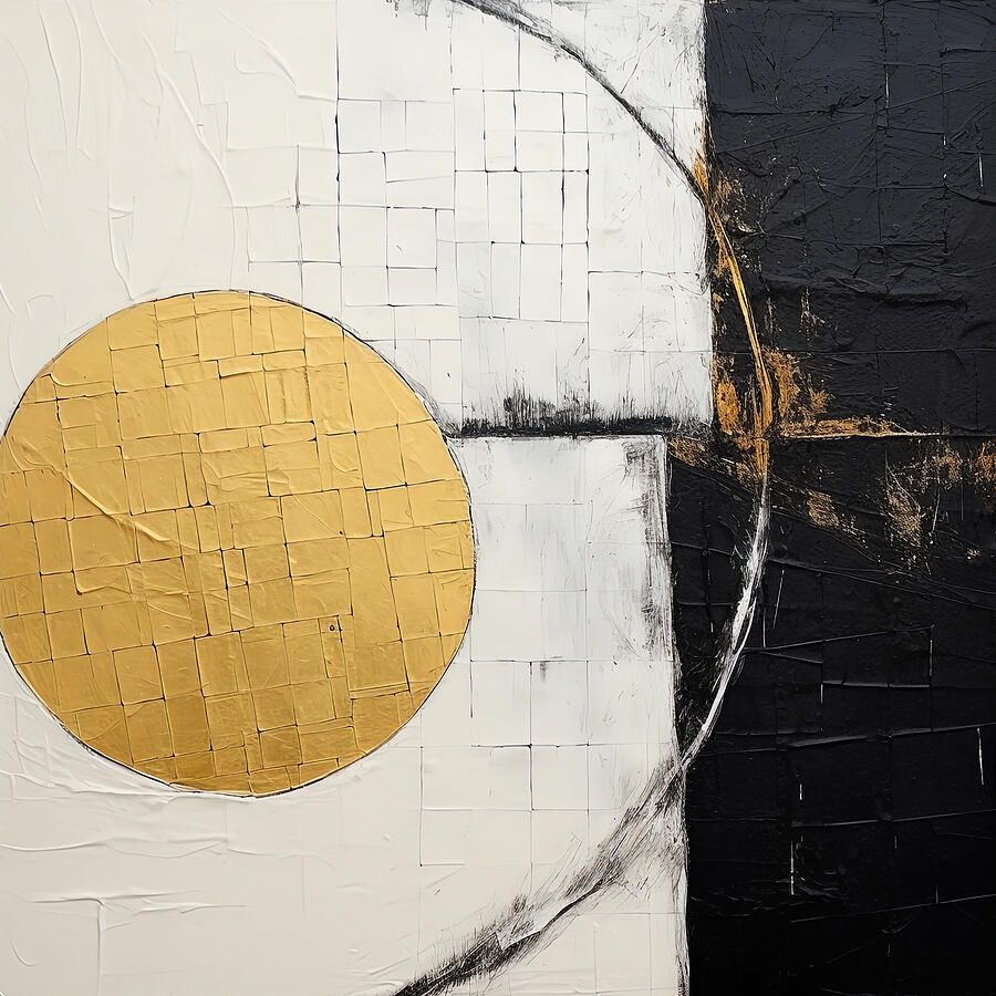 Black and Gold Medley Painting by Lourry Legarde