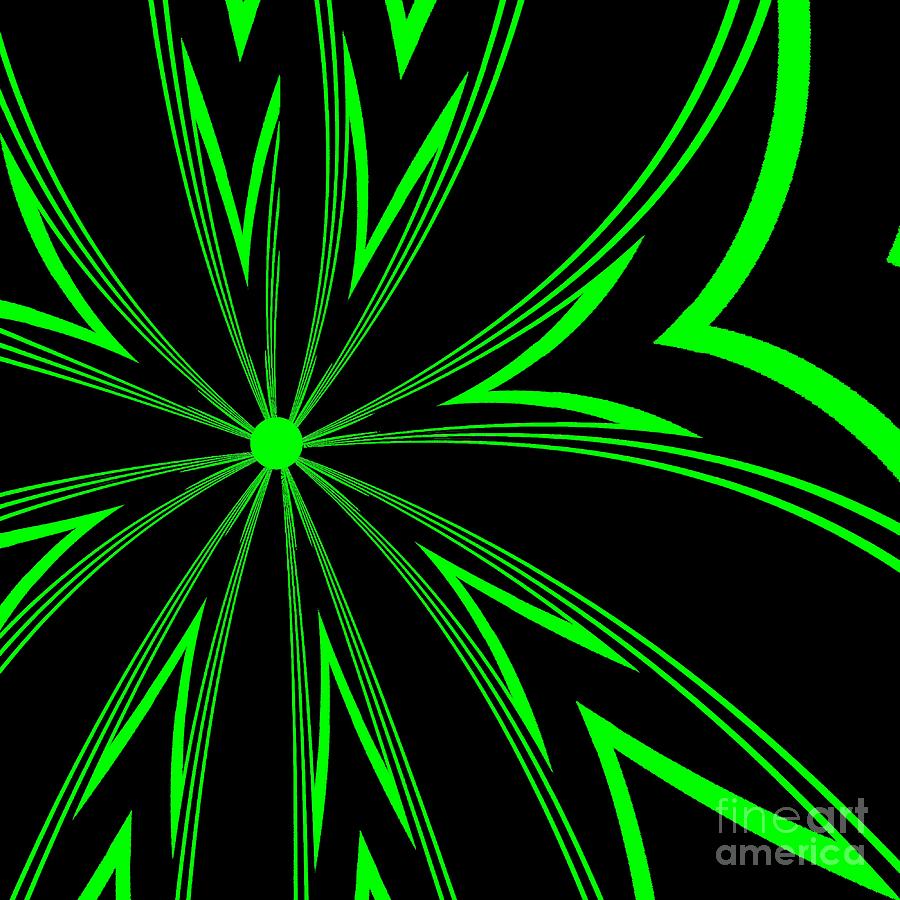 Black And Green Neon Style 03 Digital Art