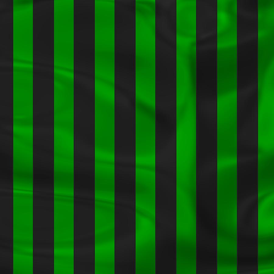 Black And Green Sportive Striped Digital Art