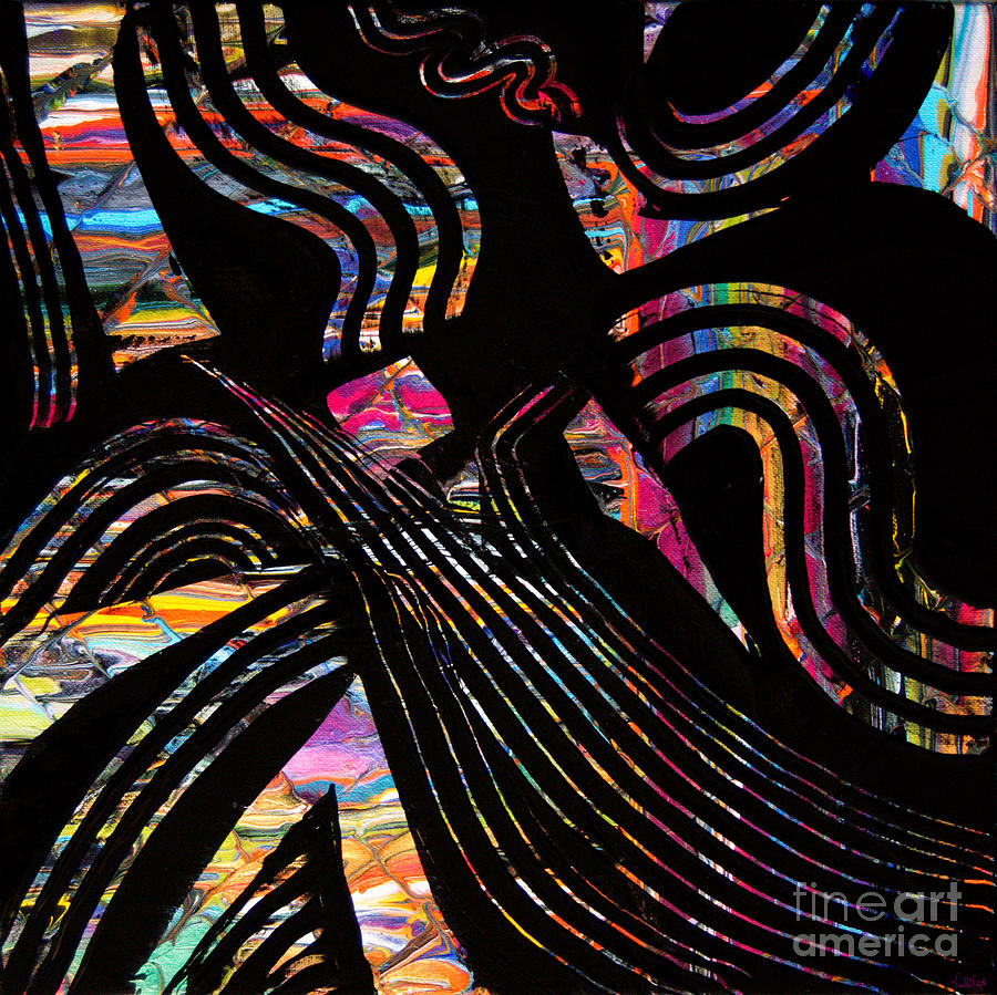 Black and Hues 8347 Painting by Priscilla Batzell Expressionist Art Studio Gallery