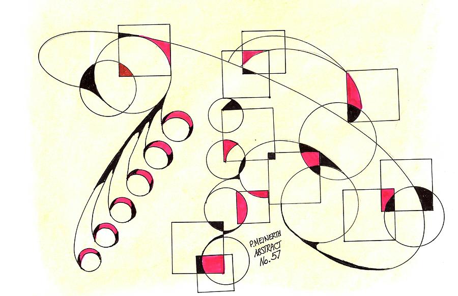 Black And Red Abstract 57 Drawing