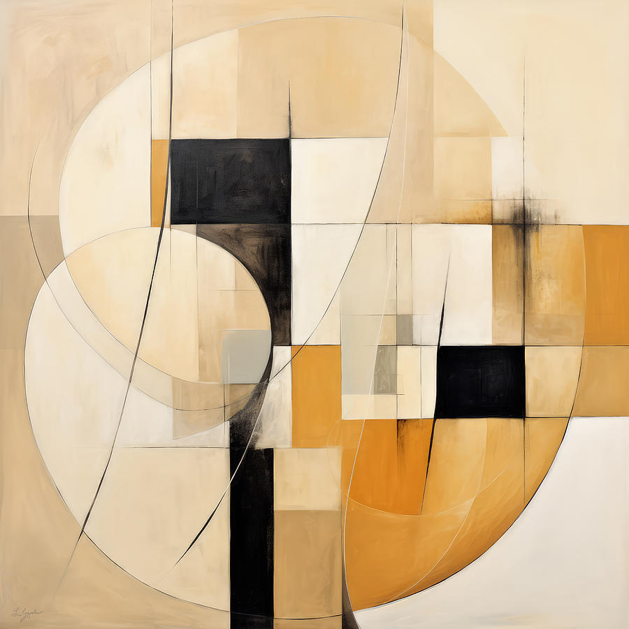 Black and Tan Abstract Art Painting by Lourry Legarde