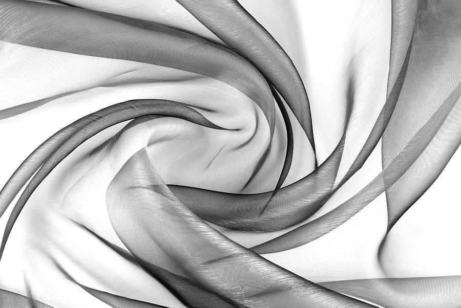 Black And White  Abstract Background Fabric Organza Texture Photograph by Severija Kirilovaite
