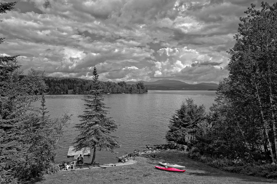 Black and White and Red Kayak Photograph by Russel Considine