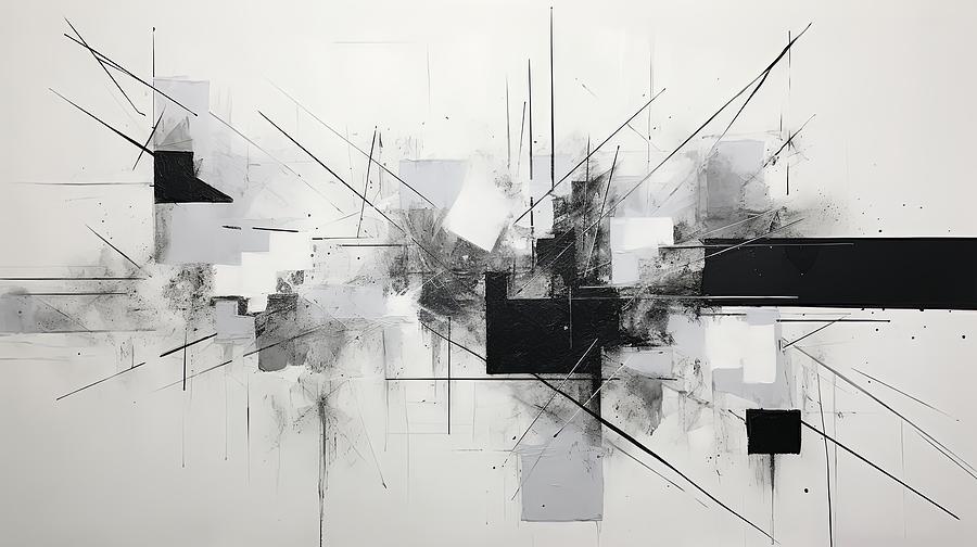 Black and White Art Captures the Urban Landscape Painting by Lourry Legarde