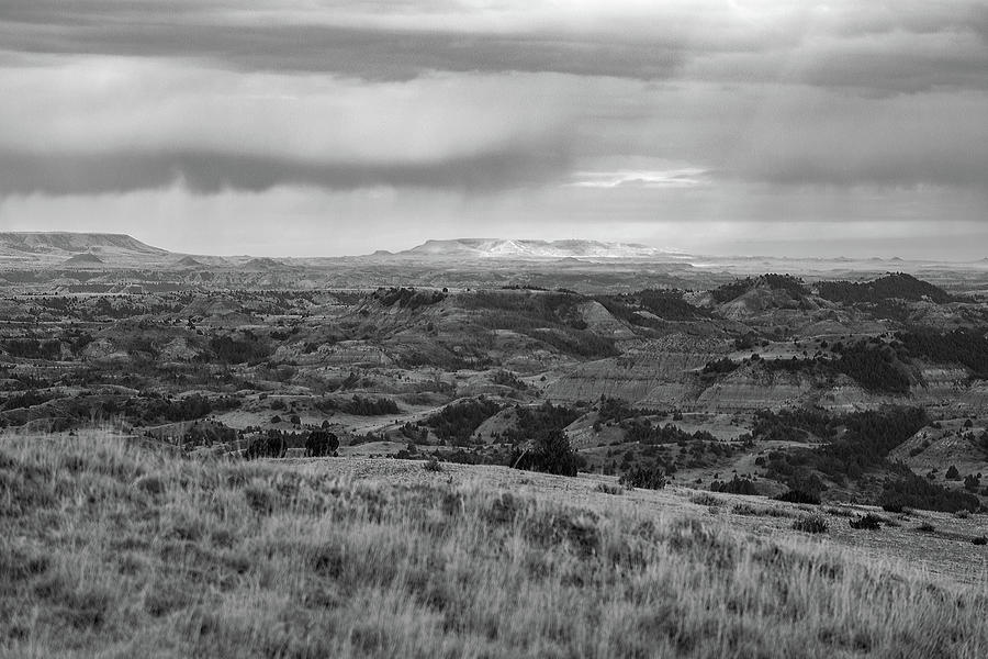 Black And White Badlands Landscape South Dakota Photograph by Dan Sproul