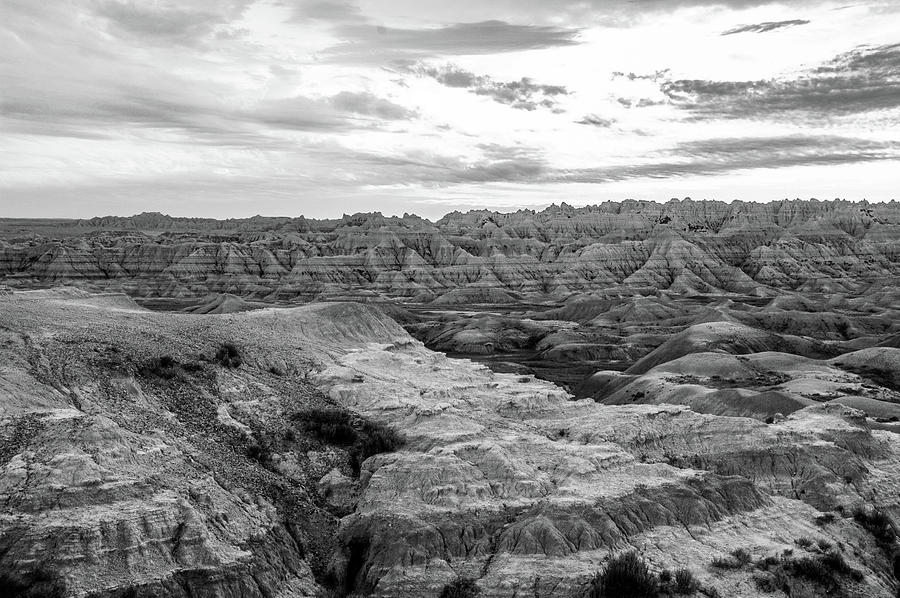 Black and White Badlands Photograph by Steve Templeton