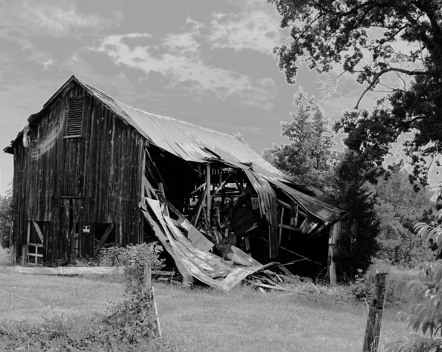 Black And White Barn Photograph