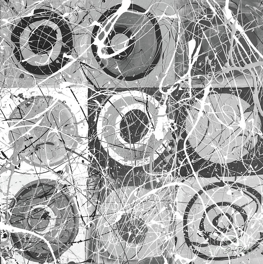 Black and White Circles 2021 Painting by Jean Plout