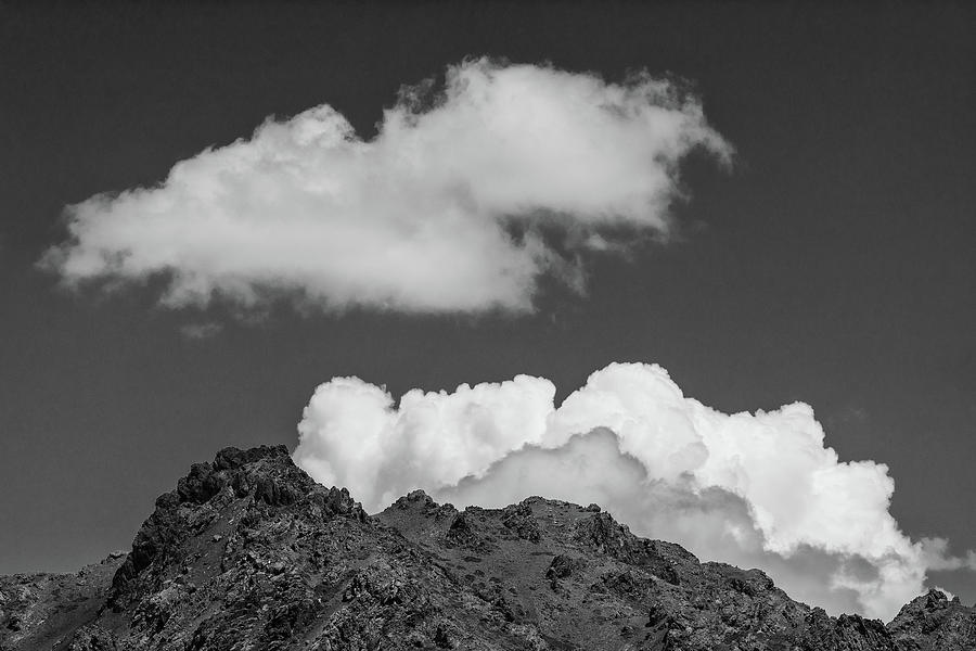 Black and White clouds over the rock Photograph by Martin Vorel Minimalist Photography