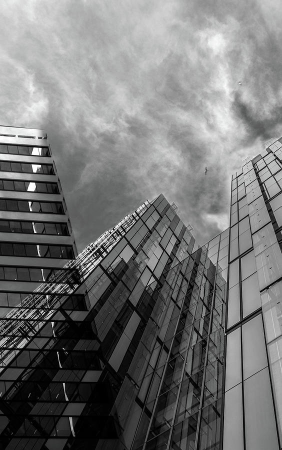 Black and White Composite of High Rise Buildings in Manchester ...