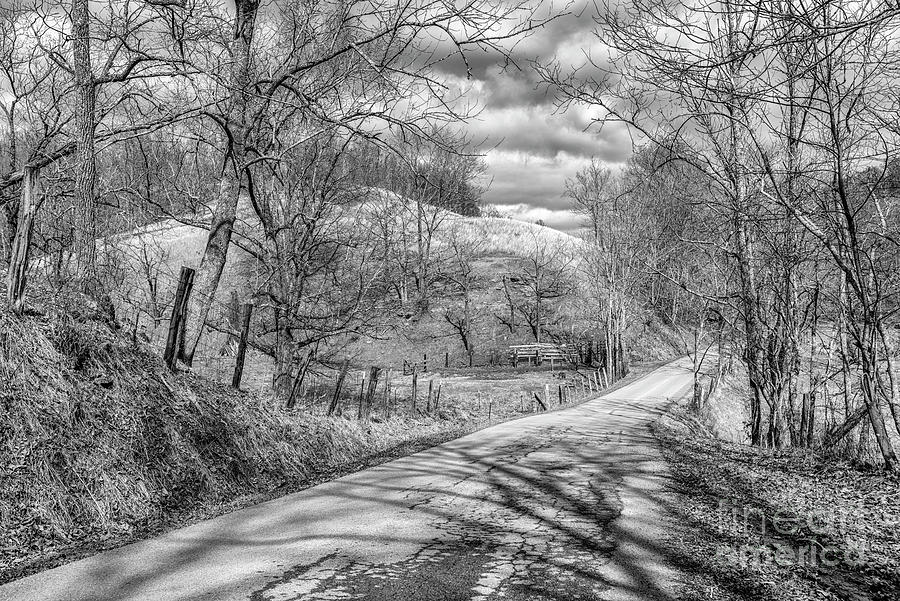 Black and White Country Road  Photograph by Thomas R Fletcher
