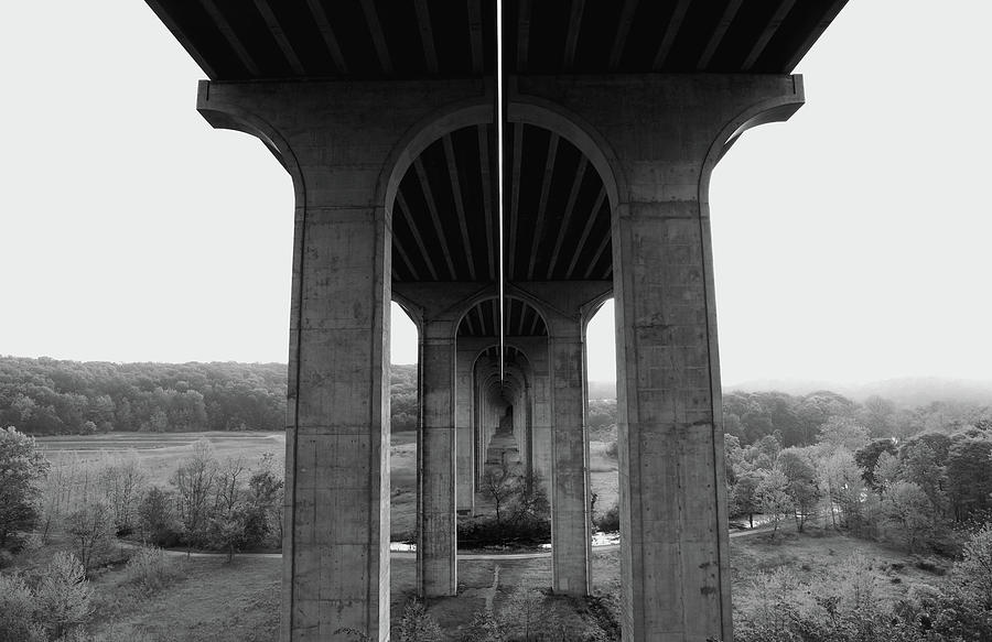 Black And White Cuyahoga Valley Bridge Photograph by Dan Sproul