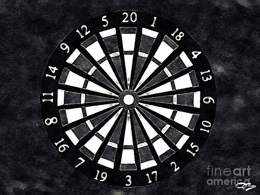 Black and White Dartboard Digital Art by Douglas Brown - Fine Art America