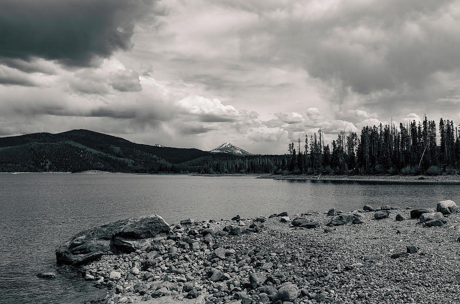 Black And White Dillon Reservoir Colorado Photograph by Dan Sproul