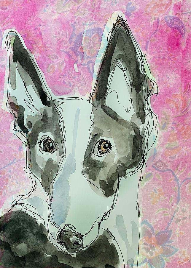 Black And White Dog Painting