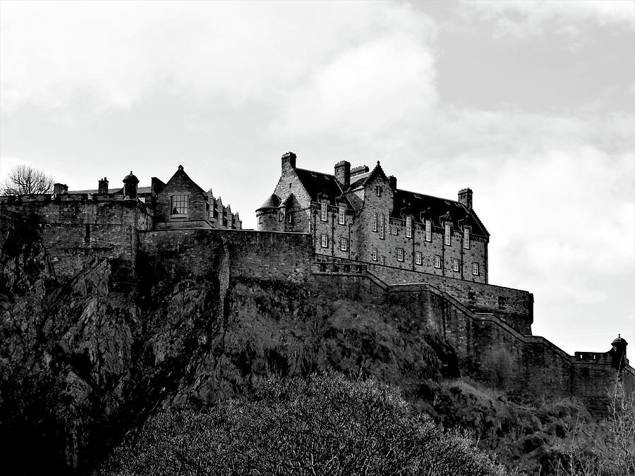 Black and White Edinburgh Castle Photograph by Kathrin Poersch