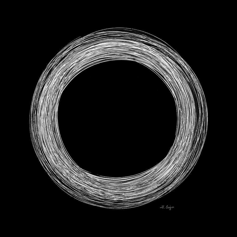 Black And White Enso 4 Art Painting by Sharon Cummings