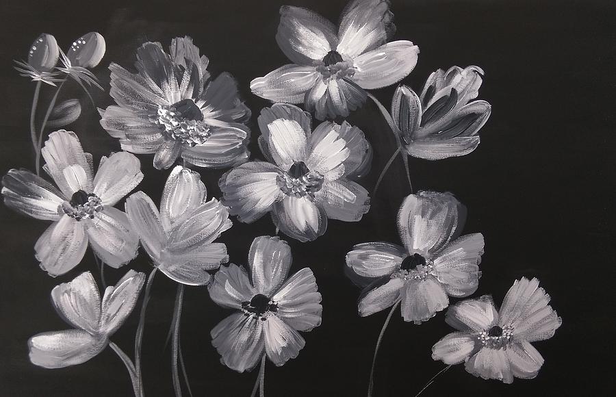 Black and white floral Painting by Chris Steinkirchner - Fine Art America