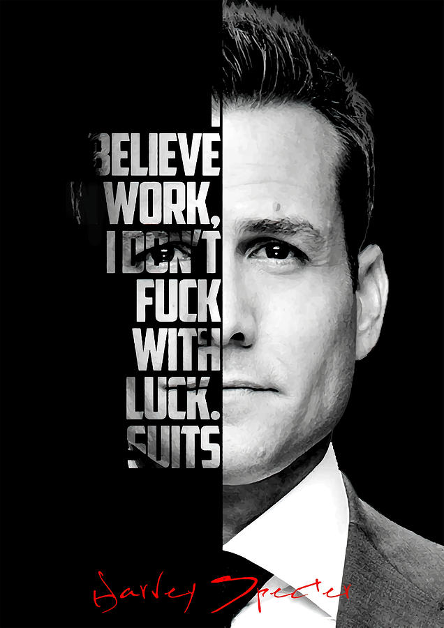 Black and white Harvey Specter quote Poster cute Painting by White ...